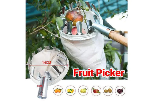 Metal Fruit Picker with Cloth Bag